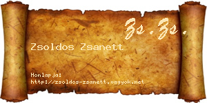 Zsoldos Zsanett névjegykártya